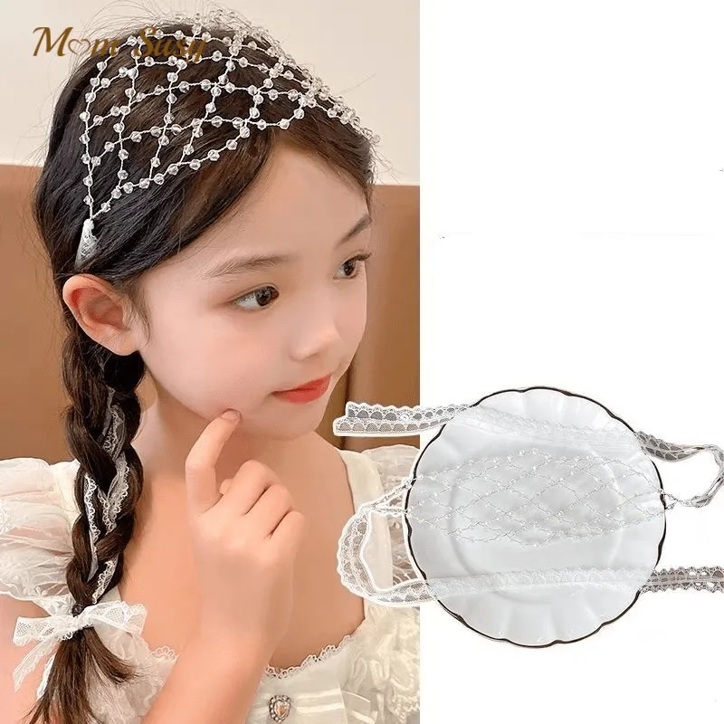 

Baby Girl Princess Lace Pearl Gem Chain Headwear Toddler Teens Child Beaded Headband Party Birthday Wedding Baby Accessary