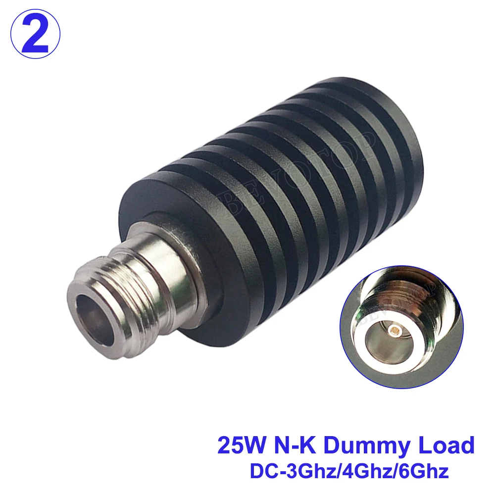 25W N Male/N Female Connector RF Coaxial Termination Dummy Load 3GHz/4GHz/6GHz 50ohm Nickel Plated RF Accessories