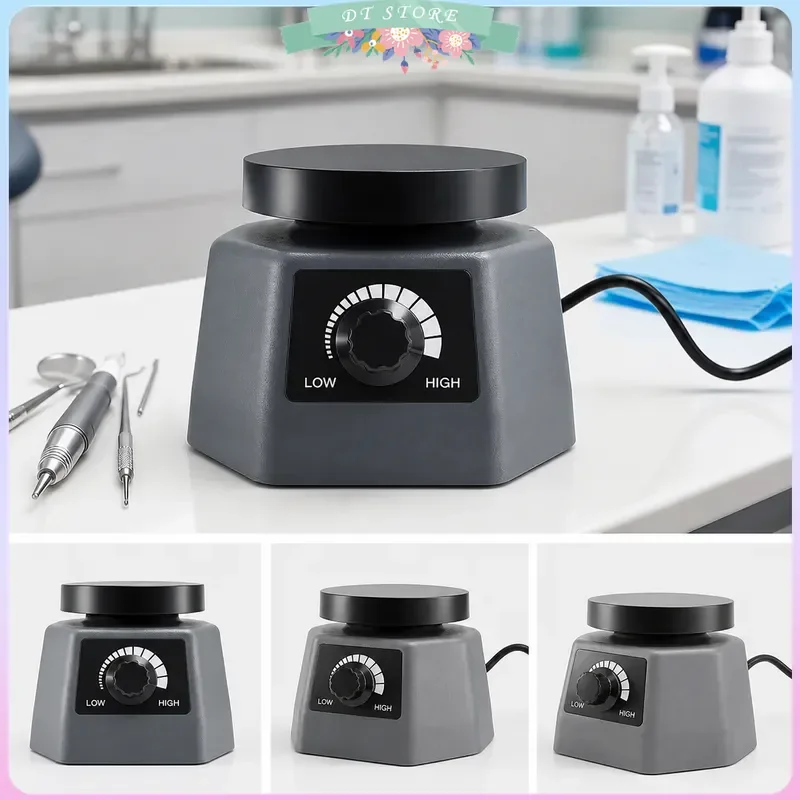 Lab Vibrator Dental Equipment 110V 220V Variable Intensity Shaker Adjustable Speed 4 Inch Small Round Plaster Oscillator