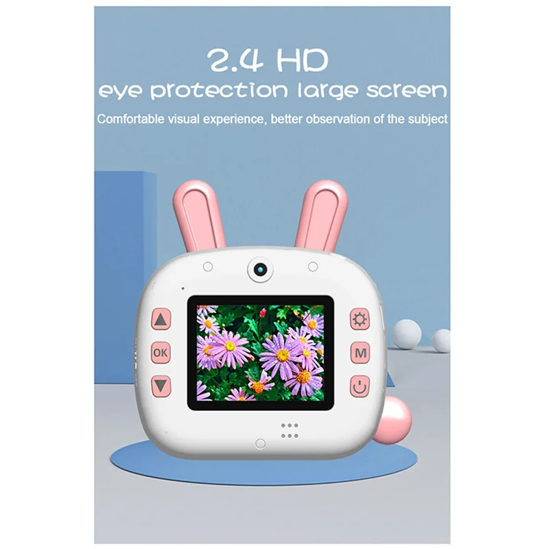 GOB-oInstantพิมพ์กล้องสําหรับเด็กเครื่องพิมพ์กระดาษความร้อนไร้สายWIFIเครื่องพิมพ์โทรศัพท์ 4K 1080P HD