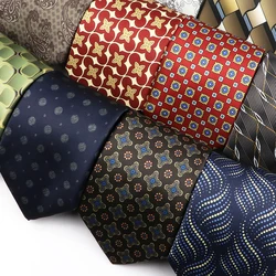 Elegant Paisley Necktie Brown Blue Polyester Tie For Men Wedding Business Party Daily Wear Shirt Suit Decoration Accessory Gift