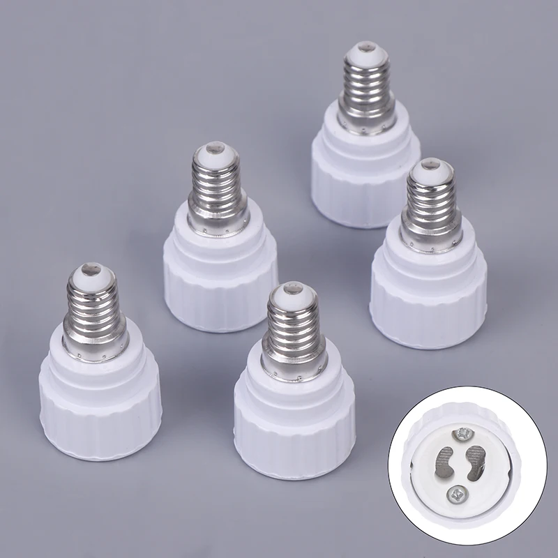 1/5Pcs Led Light Lamp Holder Converter E14 To GU10 Ceramic Base Screw Bulb Socket Adapter LED Saving Light Halogen Lamp Base