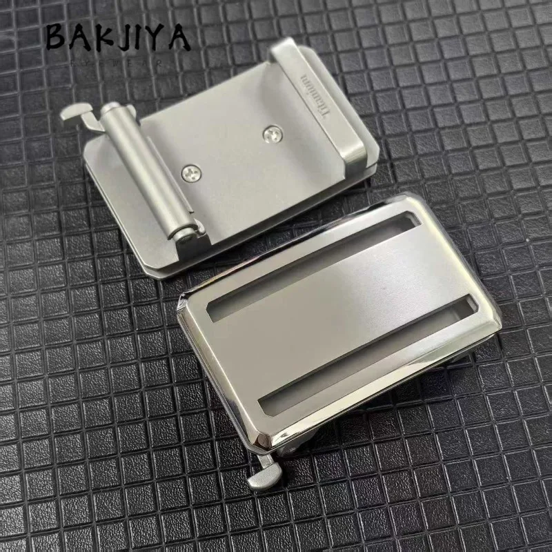 

1pcs Titanium Toothless Auto Buckle/Toothed Automatic Buckle Belt Accessory, Anti-Rust Corrosion Resistant Trigger Clasp 35/38mm