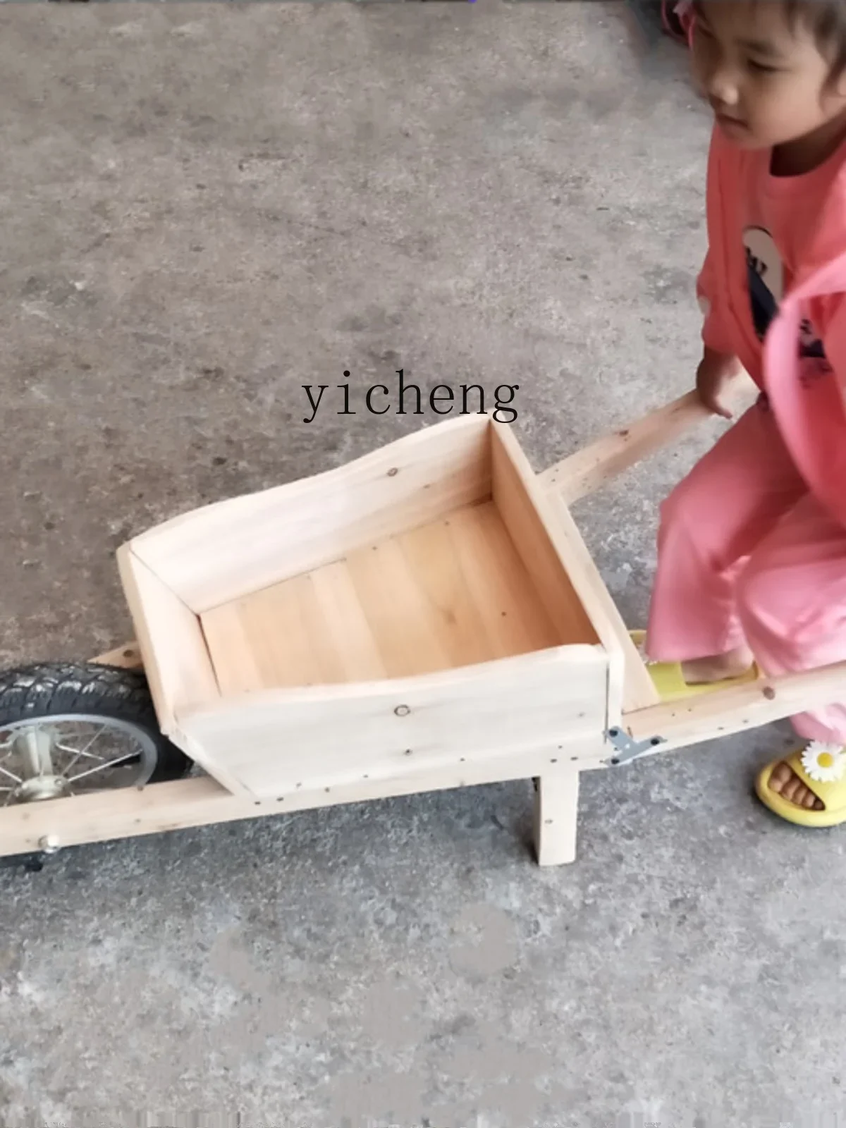 AF Schubkarre Anji Spiel Holz Bull Rad Dreieck Gürtel Eimer Kinderwagen Kindergarten Kinder Outdoor Spielzeug