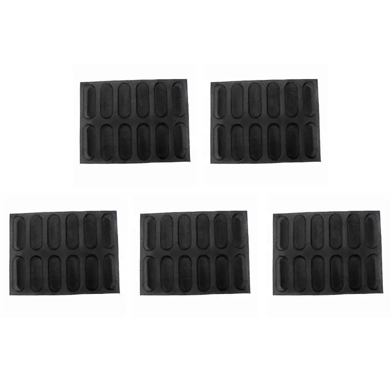 

ABUL-5X Silicone Pan-Non-Stick Perforated French Bread Pan Forms,Hot Dog Molds , Baking Liners Mat Bread Mould