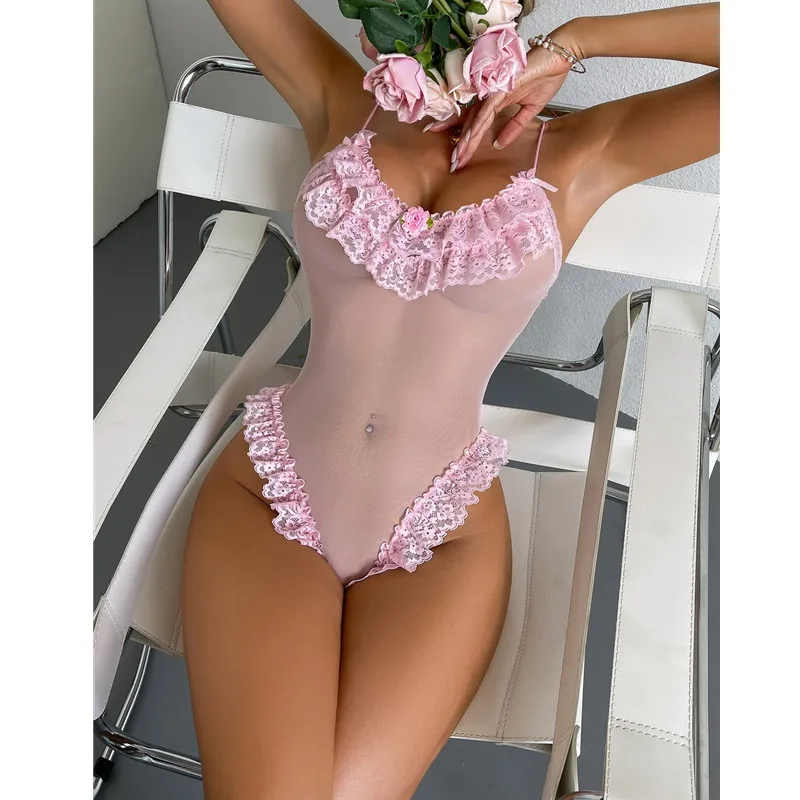 2025 جديد حار مثير الدانتيل انظر من خلال نيسيي شبكة الرغبة النقية الرسن ثوب النوم دعوى الفرنسية مثير جديد المثيرة الملابس الداخلية الغريبة الدمى #3