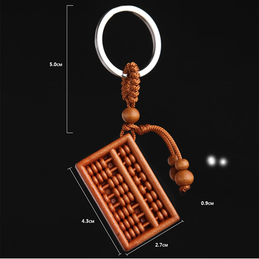 

5pcs Wooden Key Holders Premium Abacus Design Keychain Pendant For Bag Phone Car Keys Gift Decor Keyring Ornament Present