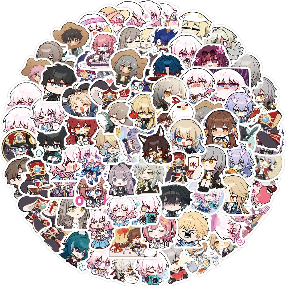 10/80PCS Honkai Impact Anime Stationery Sticker Sticker Waterproof Children Student Fashion Stationery Honkai:Star Rail Decorate