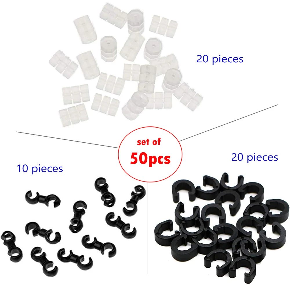 50 Stück MTB Fahrrad Rennrad C-Clips Klemmen Kabelführung + S-Haken Clips Haken + Fahrradkabel Donuts O-Ring Bremskabel Donut – Detail 2