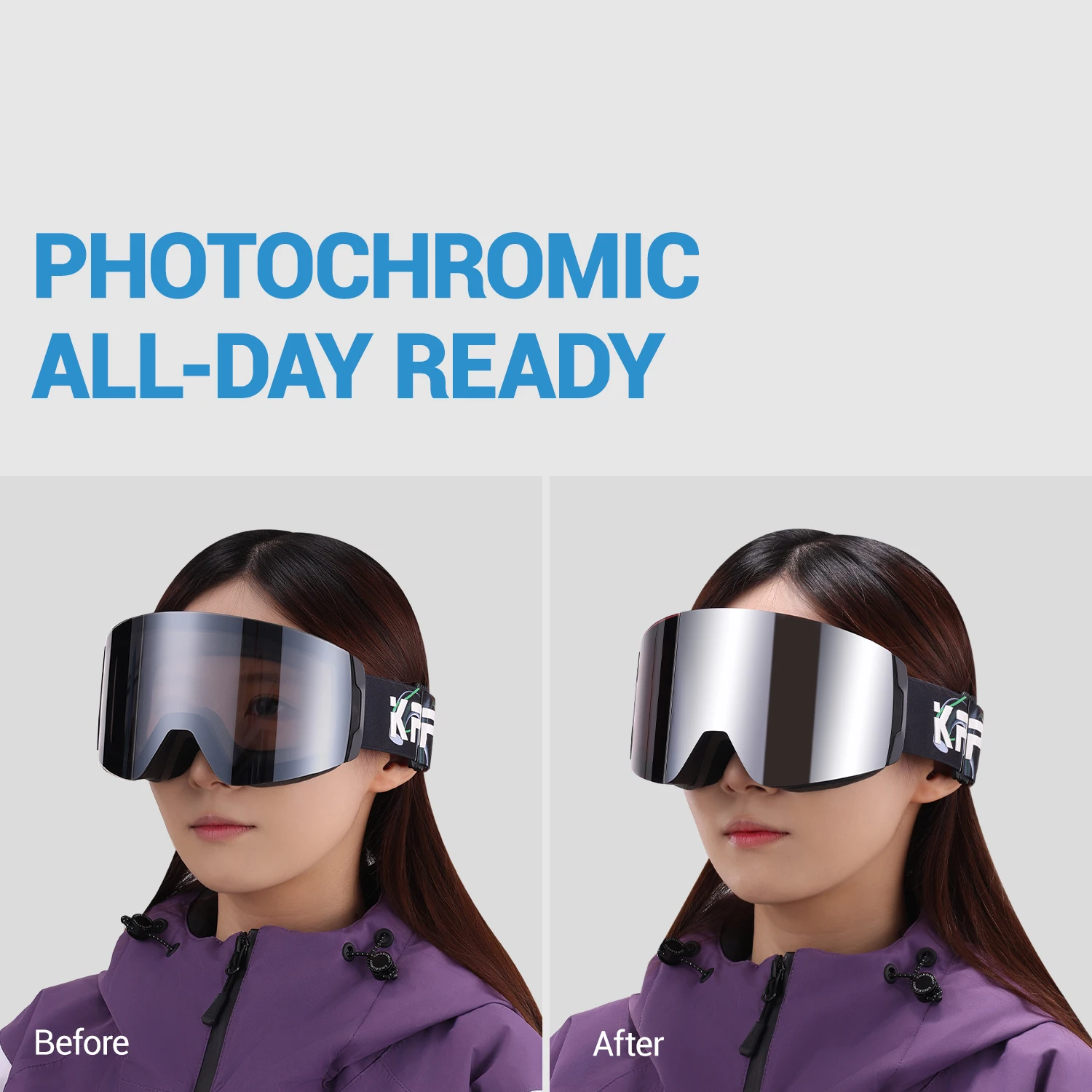 Kapvoe nueva atracción magnética esquí gafas fotocromáticas deporte al aire libre esquí Snowboard gafas UV400 hombres mujeres gafas de protección