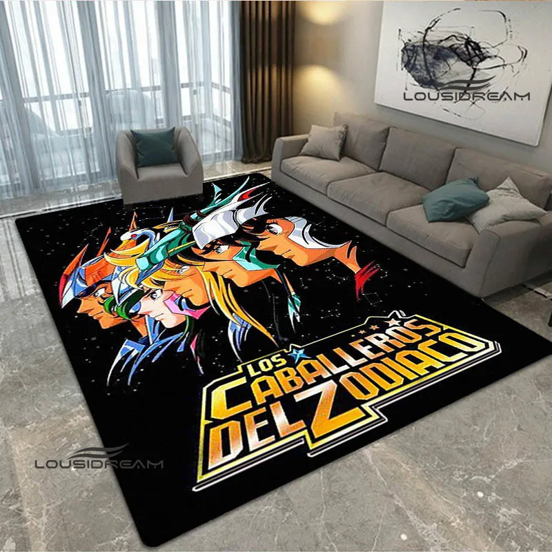 Knights of the Zodiac Cartoon printed carpet Living room bedroom non -slip carpet Outdoor carpet kawaii rug birthday gift