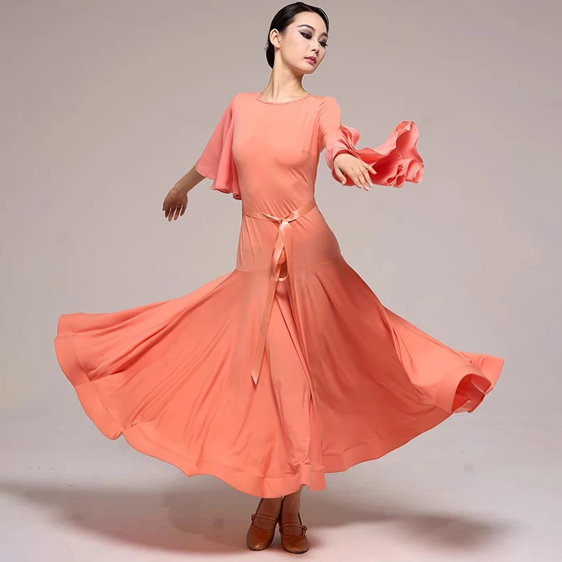 Elegant Ballroom Dance Dress 2024 New Women Modern Dance Costumes Big Swing Party Tango Waltz Practice Clothes