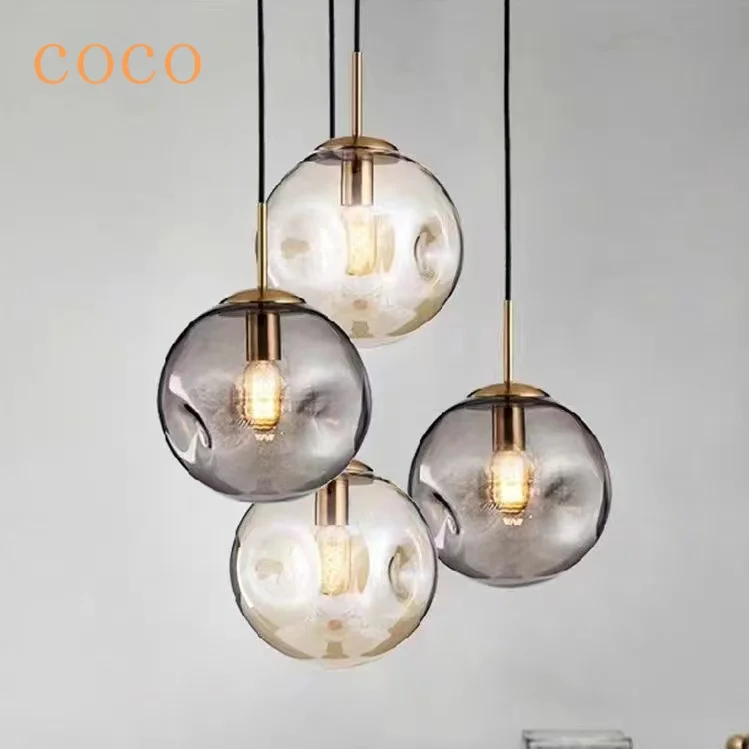 

Modern Personality Glass Ball Chandelier E27 Nordic Hanging Light, 2 Color Living Room, Dining Room, Bedroom, Lobby, Kitchen