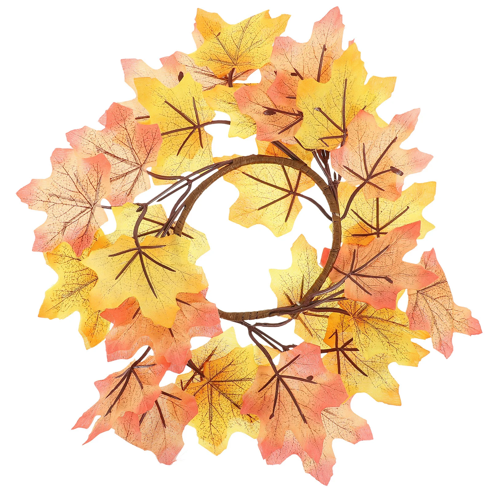

Maple Leaves Wreath Fall Garland Front Door Hanging Thanksgiving Decor Artificial Autumn Wreath Harvest Festival Party Wall