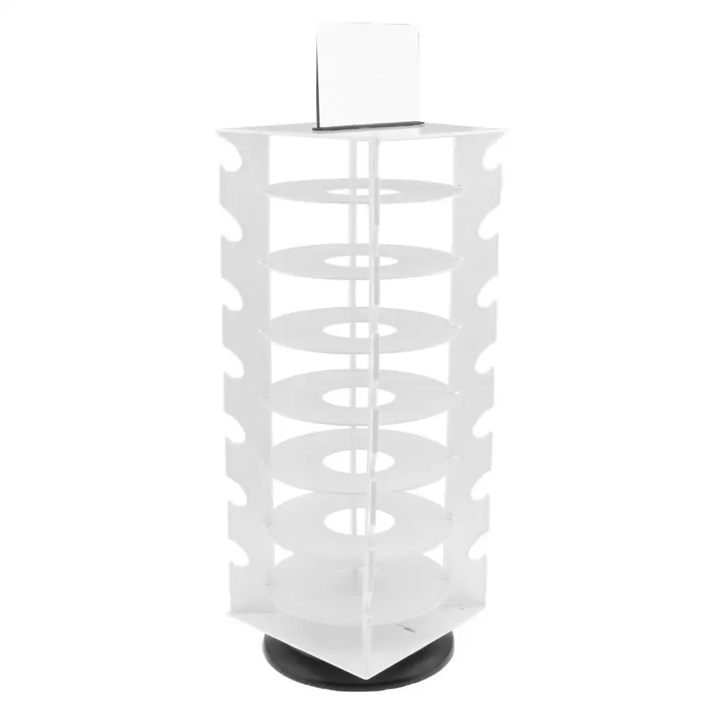 White Acrylic Rotating Sunglasses Display Tabletop Eyewear Holder Eyeglass Collections Display Stand Rack