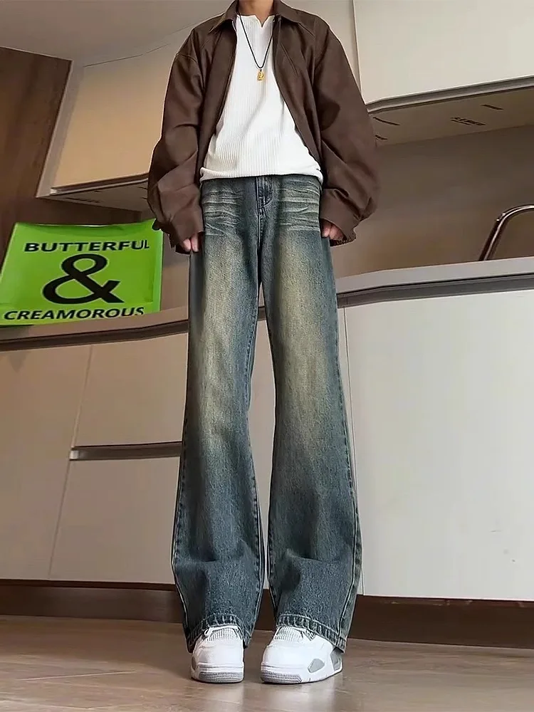 

Мужские джинсы American Waed Vintage Knife, прямые, с легким расклешением, утягивающие, в стиле High Street, молодежная мода