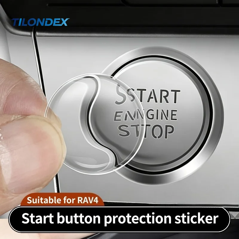 TILONDEX Universal Car Ignition Switch Button Protective Sticker, Large Crystal Clear High Transparency Anti-Scratch Fits All