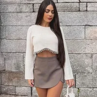 Women's Skort High Waist Brown Skirt Pants Stylish Summer Pink Black Mini Skirt Shorts Asymmetric Casual Off White Skort 6