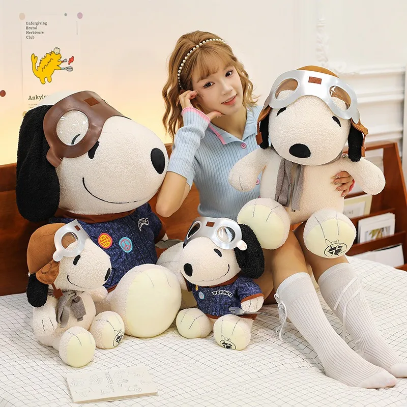 2025年新作 パイロットスヌーピー人形 睡眠枕 可愛い犬人形 ぬいぐるみ 誕生日プレゼント 友達へのプレゼント 部屋飾り 人形