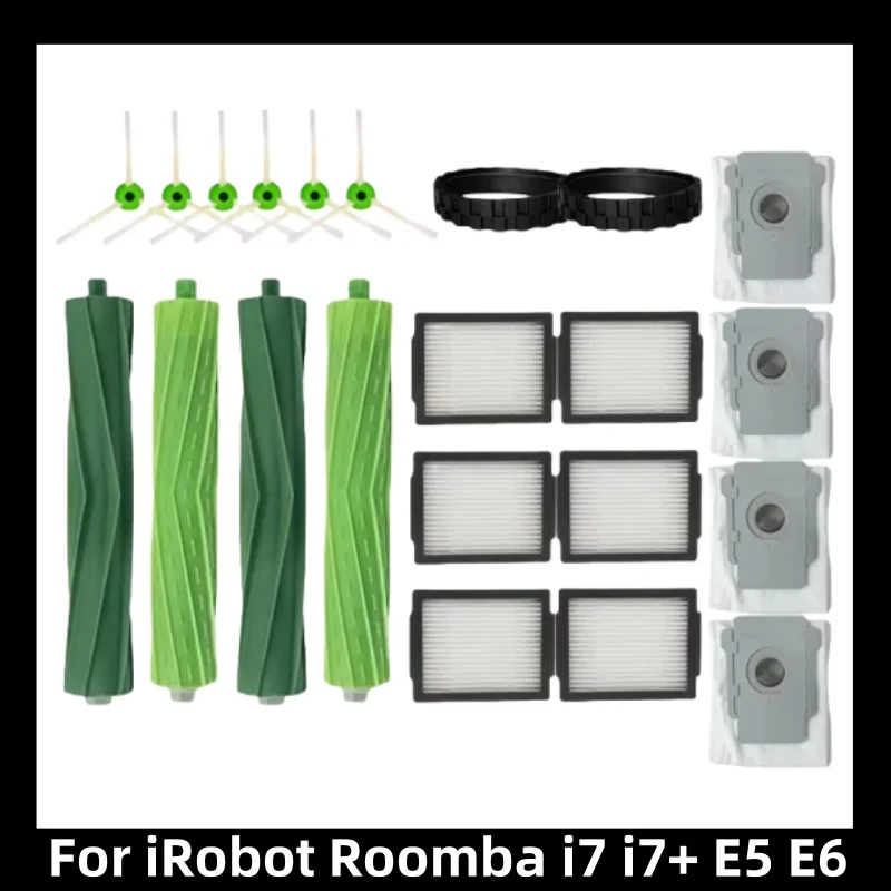 

For iRobot Roomba i7 i7 i6 i8 i3 Plus E5 E7 E&I Series Hepa Filter Side Brush Main Brush Vacuum Cleaner Replacement Accessories