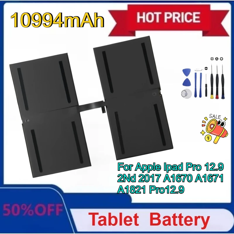 New Tablet Battery 10994Mah For Ap ple Ip ad Pro 12.9 2Nd 2017 A1670 A1671 A1821 Pro12.9 Long-Lasting Reliable Power Supply