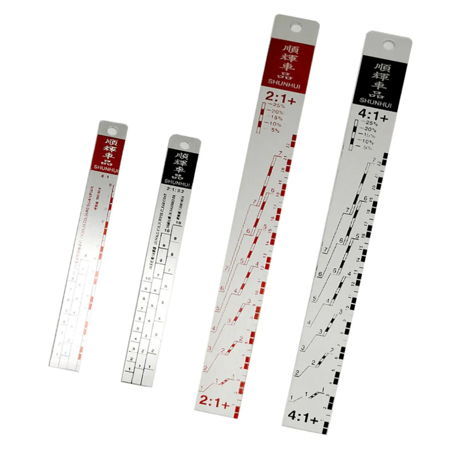 Paint Mixing Ratio Ruler 2:1 & 4:1 Tools Aluminium Alloy Easy Mixing Stirrer ing Car Paint Automotive Coatings