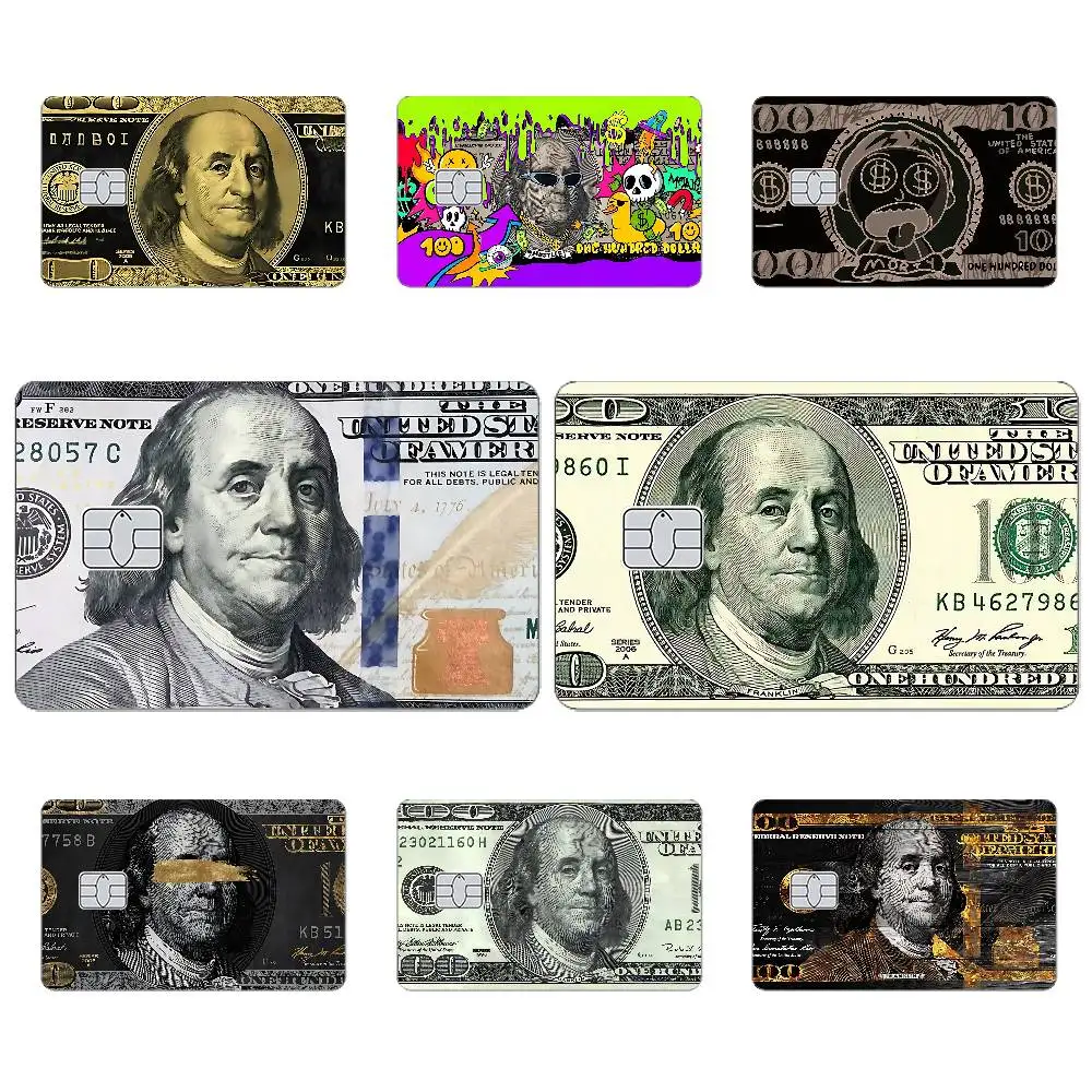 Creative USA Dollar Card Stickers Cartoon Decorative Small Waterproof Chip 4PCS Card Sticker New Anti-Scratch
