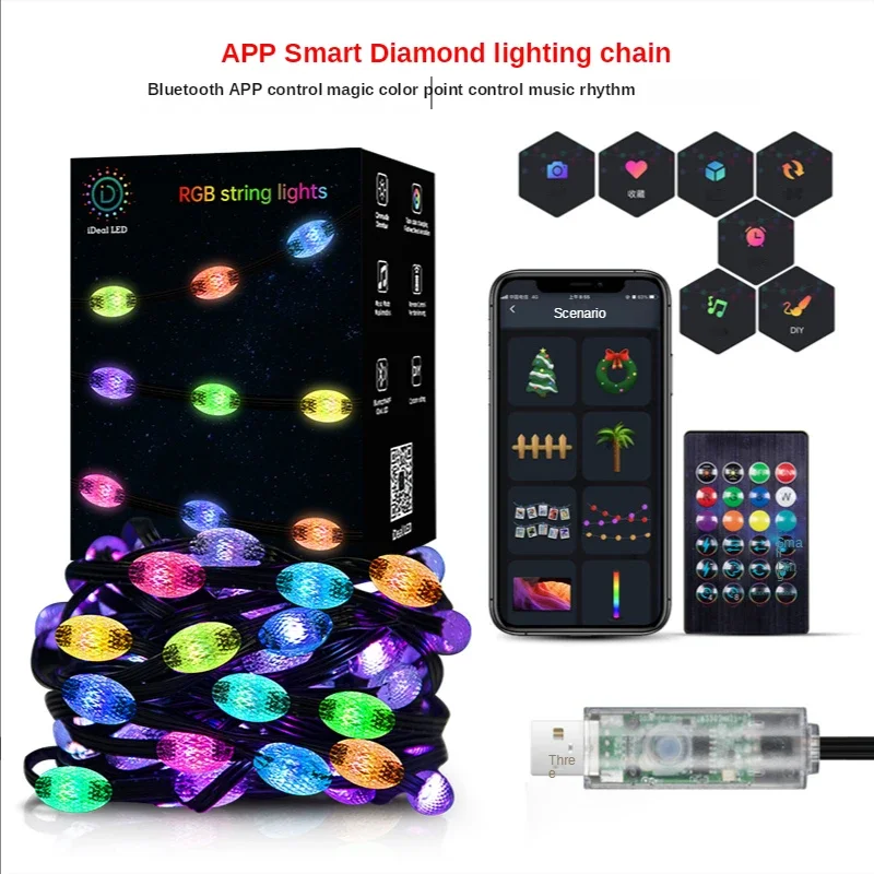 

NEW 5M/10M WS2812B Smart RGB LED Light String 33/66LEDS DIY Graffiti Effect for Waterproof Garden Decor Festival Party Lamp