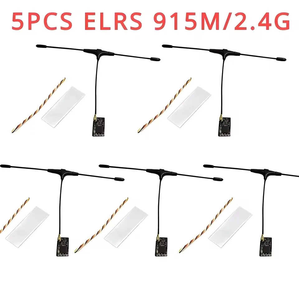 3/5PCS ELRS 915MHz / 2.4GHz NANO ExpressLRS Receiver With T type Antenna Support Wifi Upgrade for RC FPV Traversing Drones Parts