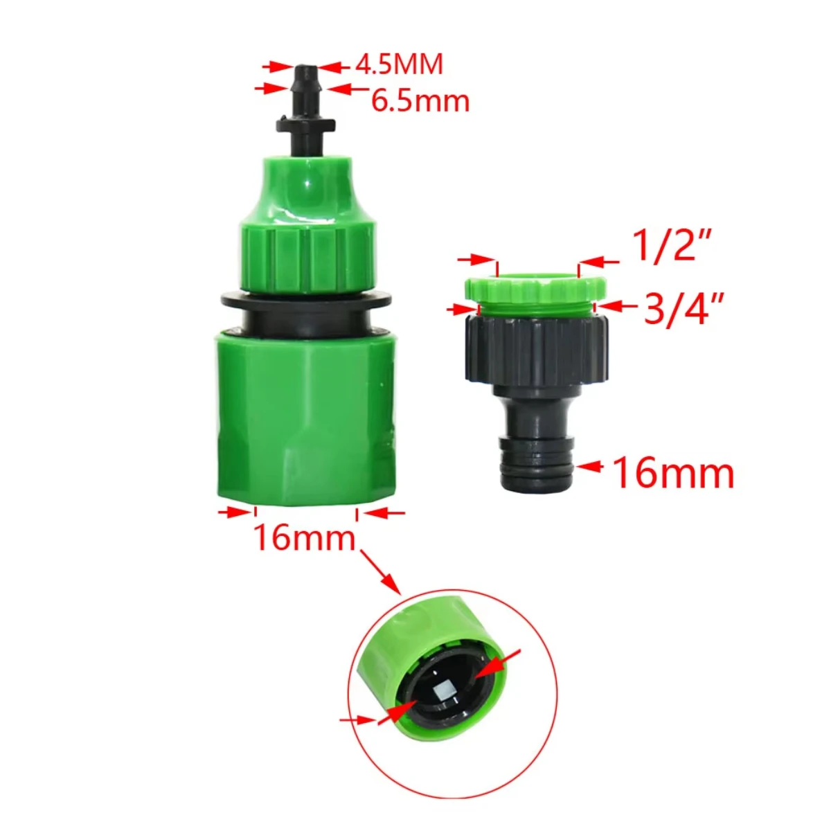 

Garden Tap 1/4" Hose Quick Connector 4/7 8/11 16mm Barb Water Pipe Joint 1/2" 1" 3/4" Male Female Thread Drip Irrigation Adapter