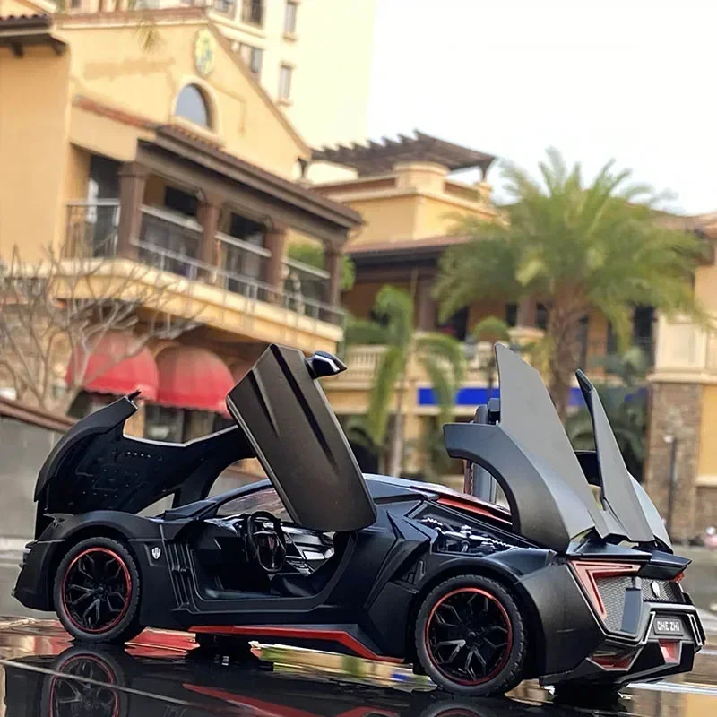 

Hypersport 1:24 Lykan, модель спортивного автомобиля из сплава, литая под давлением и игрушечный транспорт, металлическая модель гоночного автомобиля, коллекция звуков и света, подарки