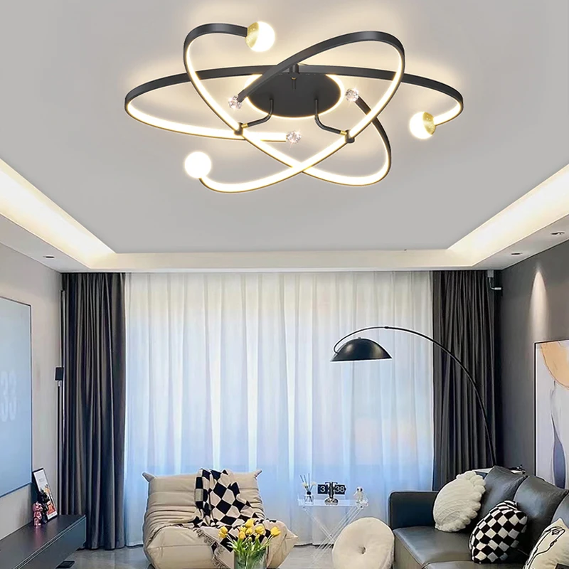 

Nordic Led Ceiling Chandeliers for Living Room Bedroom Dining Table Lights White Black Grey Lamp Home Fixture Indoor Lighting