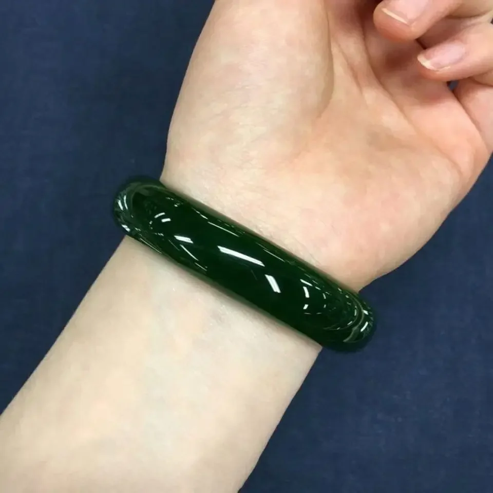 Send Certificate 100% Green Burma Jade Bangle Women Emerald Gemstone Jewelry Certified Grade A Jades Stone Bangles Bracelets