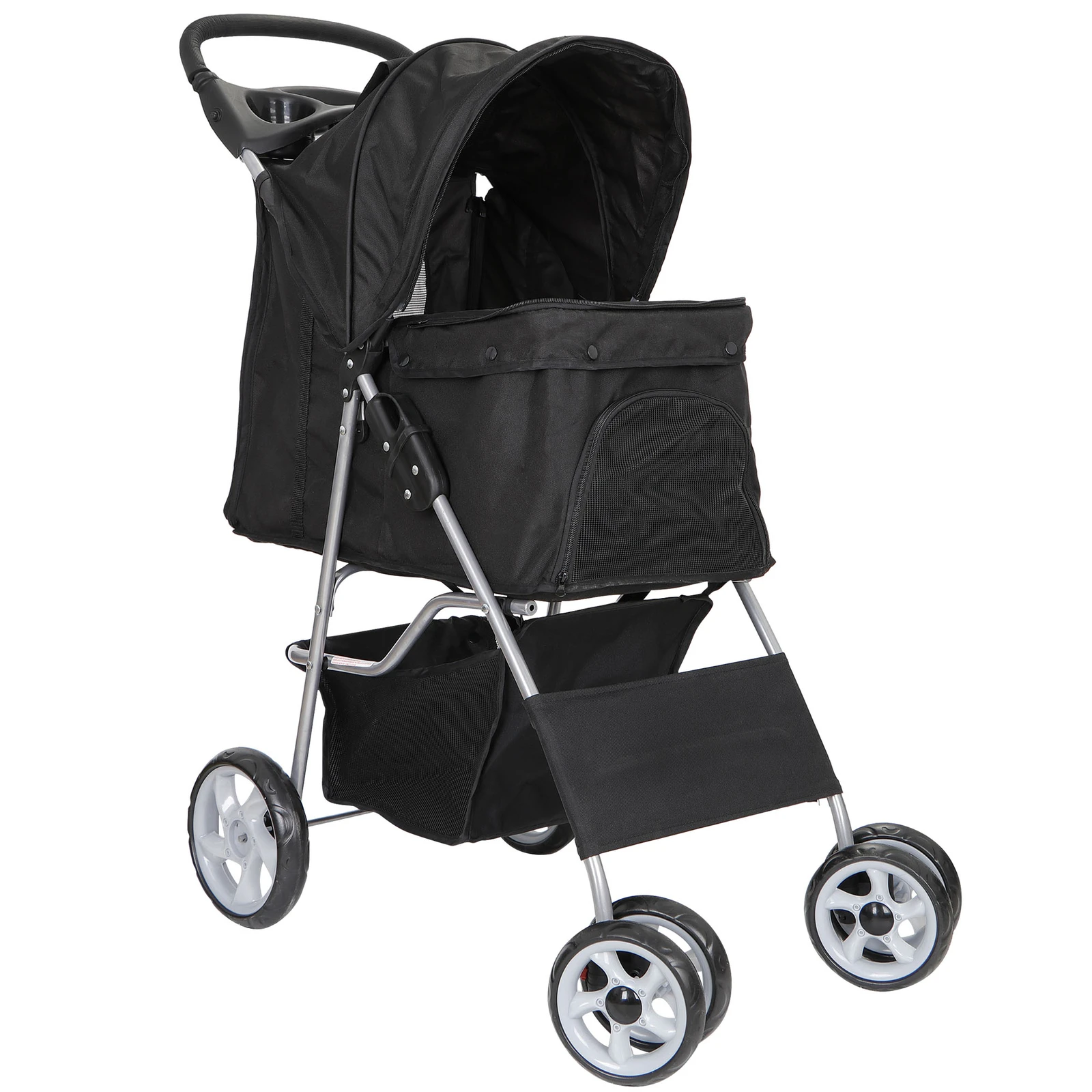 Foldable Travel Carriage Pet Dog Stroller for Dogs & Cats with Carrier Cart