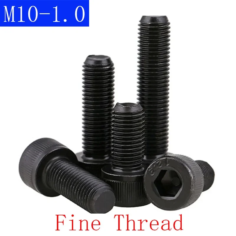 M10 - 1.0 ( 10mm ) FINE Thread Socket Head Caps Screws 12.9 Alloy Steel Black Oxide DIN 912 ISO 4762