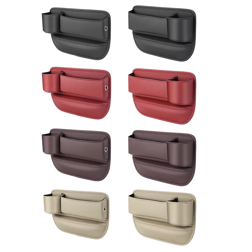 منظم مقعد السيارة، جيب تخزين داخلي للسيارة من الجلد، منظم شق المقعد الداخلي للسيارات، حقيبة تخزين حشو الشقوق #6