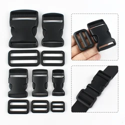 1-5Set 20-50mm Plastic Release Buckle Nylon Webbing Adjust Slider Side Clip Clasp Bag Strap Backpack Dog Collar Tape Accessories