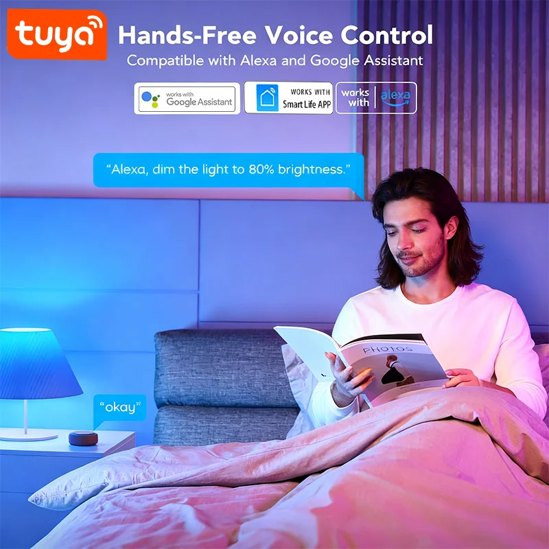Tuya Smart WiFi Bluetooth LED لمبة أضواء مع توقيت التحكم الصوتي عبر Alexa Google Assistant Smart Life APP Group E27 15W #2