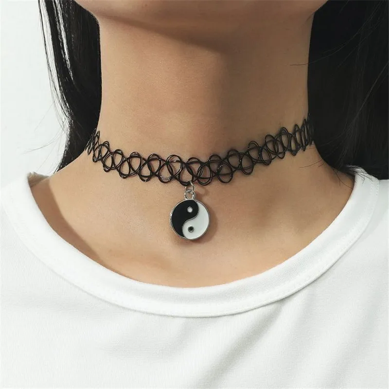 Short Black Choker Necklace for Women Girl Star Sun Butterfly Design Fish Line Necklace Gift for Friend Collar Jewelry - view 2