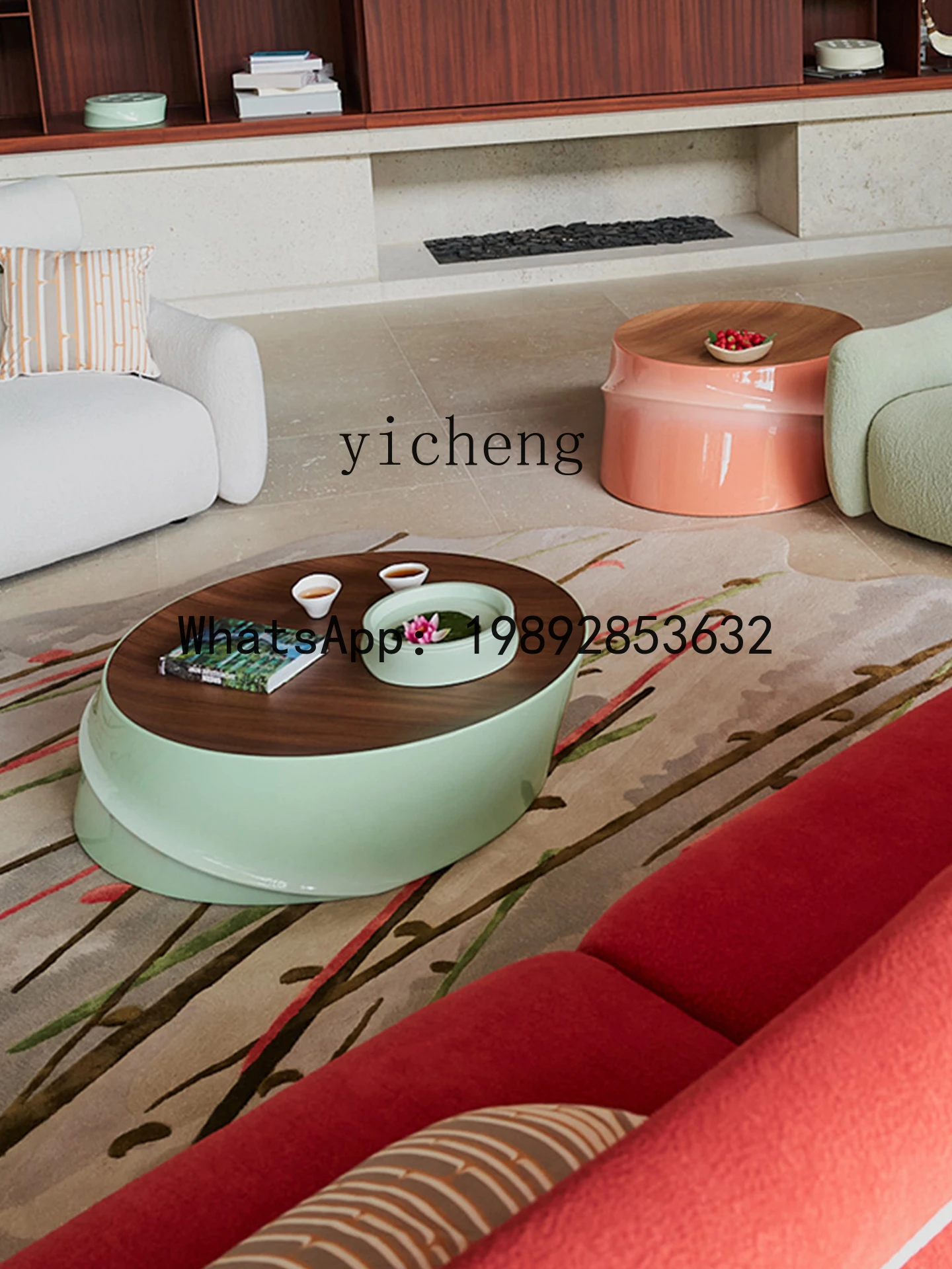 B-2  Coffee Table Modern Simple Bamboo Joint Coffee Table Living Room Small Apartment Creative Home Use