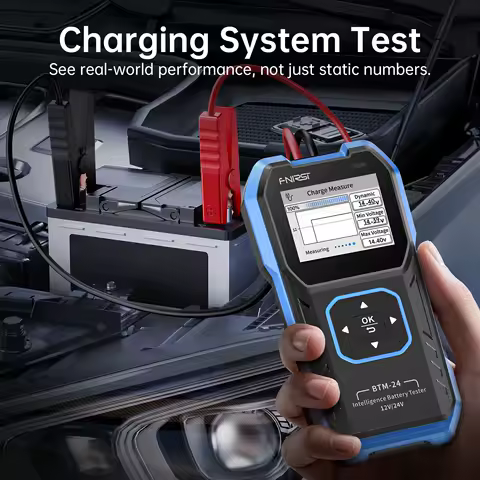 FNIRSI BTM-24 Car Battery Tester 12V/24V 0-2000 CCA Automotive Battery Load Tester Cranking Charging Circut Diagnostic Tools