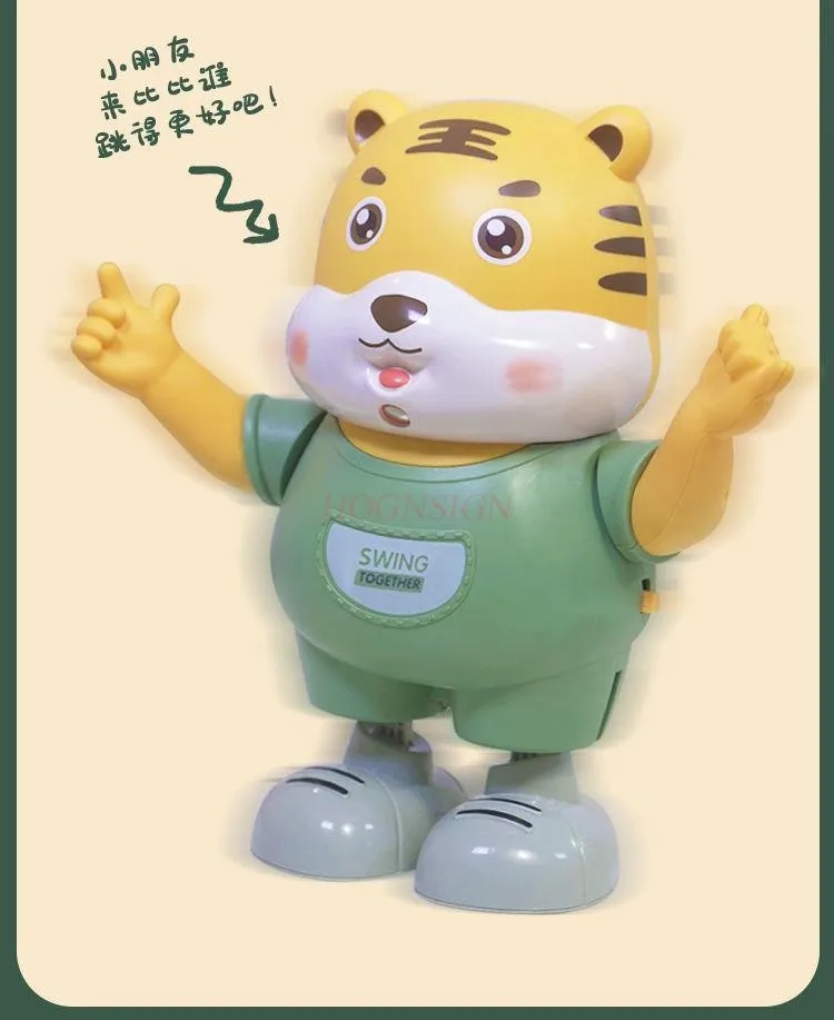 Children's toy, little tiger, dancing robot, can make sounds and move babies, practice lifting their heads