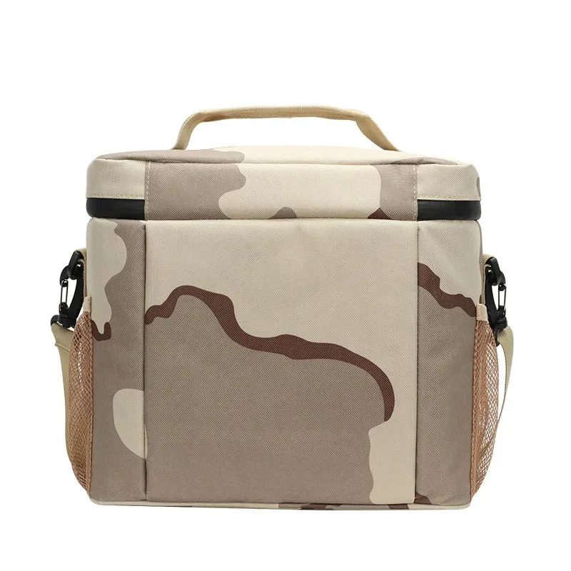 Outdoor Camping Picnic Insulated Bag Waterproof Camouflage Wear-resistant Oxford Cloth Handbag Convenient Lunch Box Bag for Work