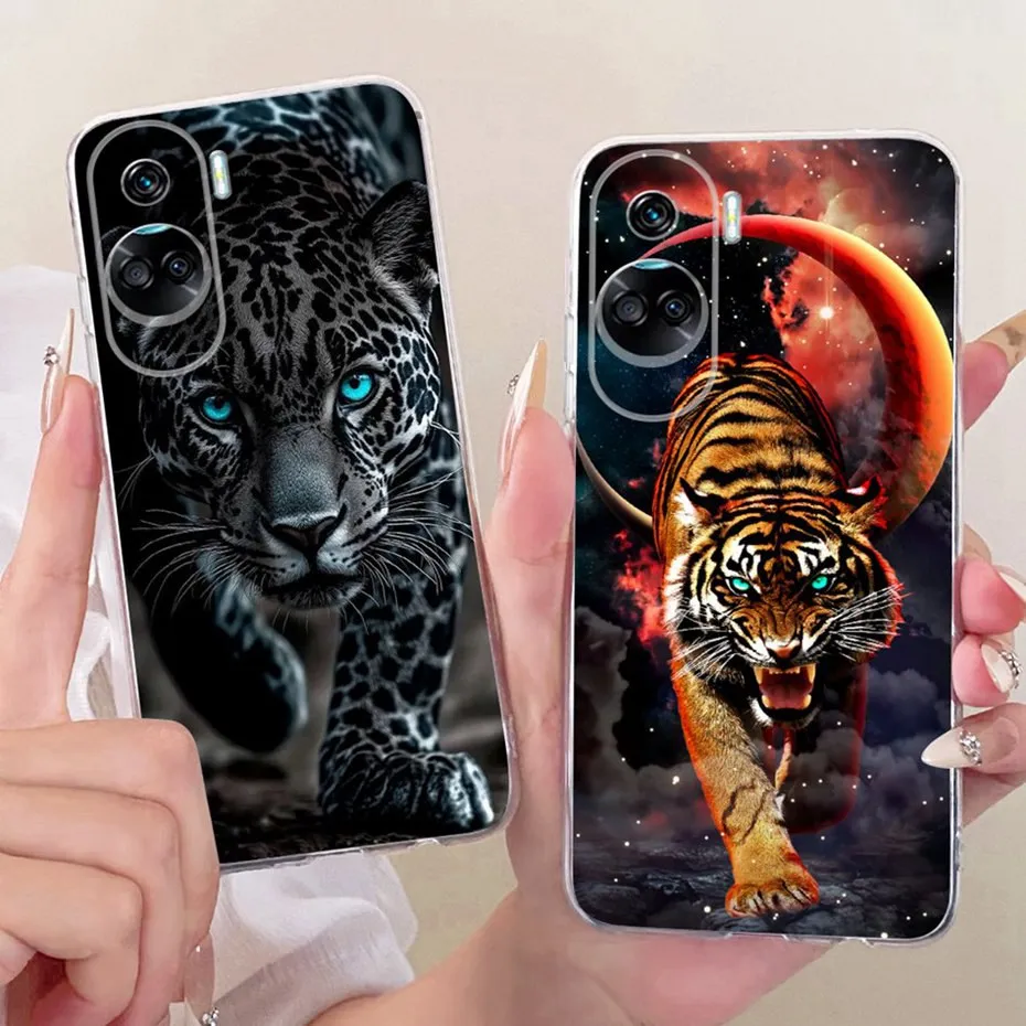 New For Honor 90 Lite CRT-NX1 Cool Dragon Wolf Tiger Pattern Phone Case For Honor 90lite 5G Soft Silicone TPU Cases