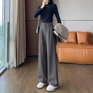 Women's Office Fall Winter Office Tailoring Women's Dress Tweed Tweed Larga High Waist Aesthetic Trends 2024 Harajuku 8 Main Sales Women's Tailoring Pants - №6