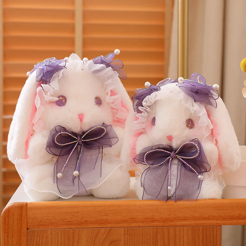 Cartoon Lolita Long Ear Rabbit Plush Toy Cloth Baby Cute Soft Bedroom Decoration Comfortable Skin Friendly Pillow Doll Girl Gift