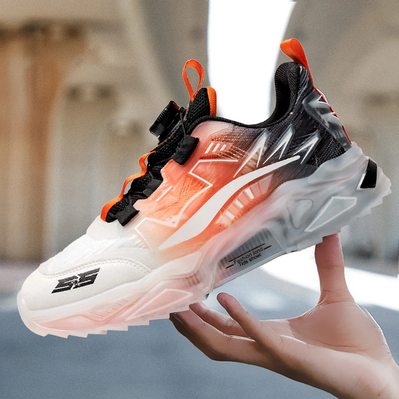 Trendy Rotating Buckle Dad Shoes Versatile Comfortable Casual Sneakers Men Anti Slip Shock Absorbing Sports Running Shoes