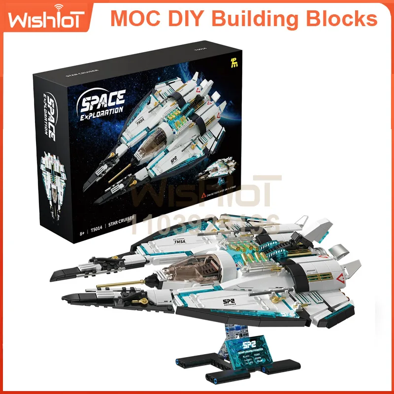 

T5014 Star Cruiser Building Kit 739pcs Space Fighter Model with Adjustable Wings for Adults & Kids DIY Gift