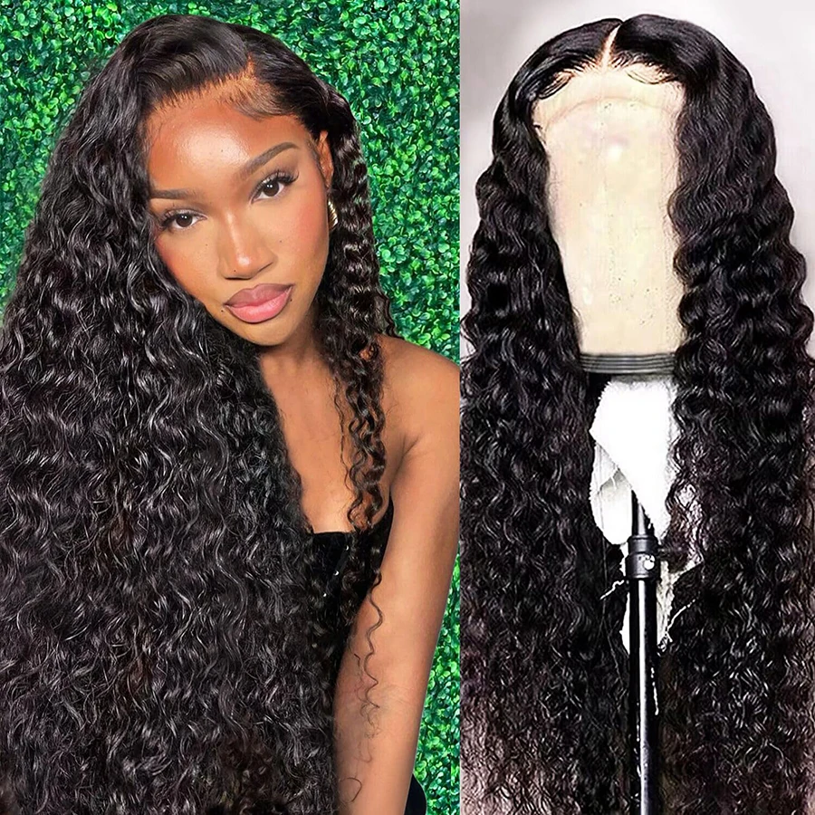 13x4 Lace Human Hair Wigs Deep Wave 12a Grade Brazilian Curly Wigs Bling Hair 30 Inch Lace Front Wig Human Hair