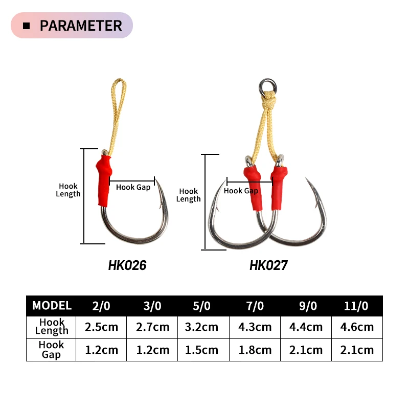 OBSESSION HK026/27 2/0-11/0 Jigging Assist Hook High Carbon Super Strength Kevlar Line Fishing Pesca Saltwater Accessories Hooks